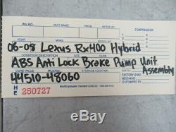 2006-2008 Lexus Rx400h Hybrid Abs Anti-lock Brake Pump Assembly 44510-48060 Oem