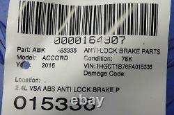 2015 Honda Accord Oem 2.4l Vsa Abs Anti Lock Brake Pump Control Module Coupe