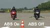 Abs On Vs Abs On Bike Brake Demonstration