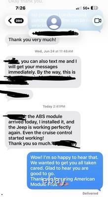 Service de réparation du module de commande de frein antiblocage ABS EBCM pour Jeep Wrangler 2010-2016